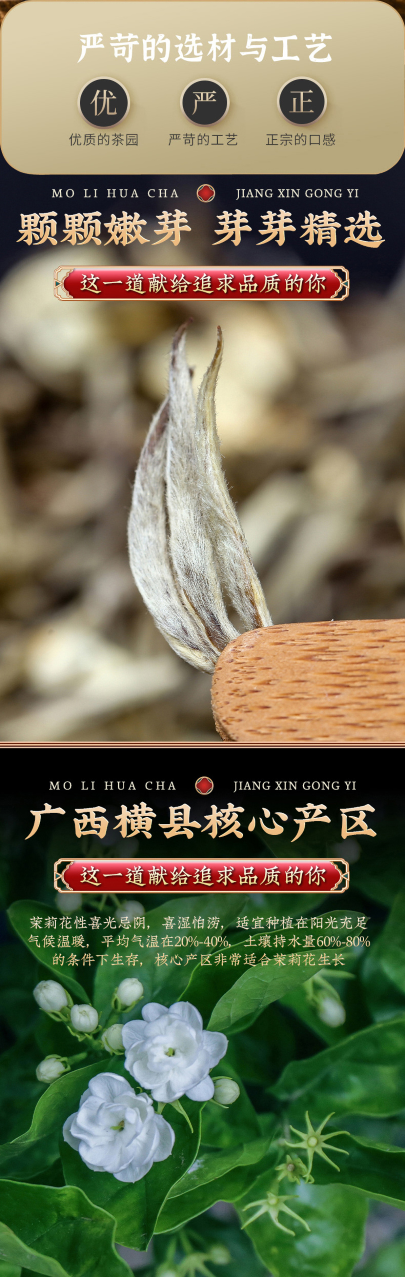 新茶茉莉花茶叶浓香型茉莉花飘雪散装横县花茶500g