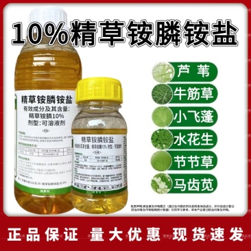 麒丁10%精草铵膦铵盐除草剂牛筋草小飞蓬除草专用