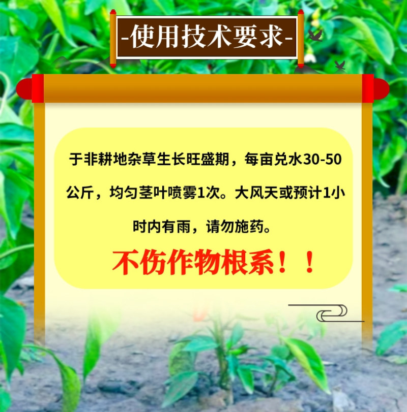精草铵膦铵盐果园荒地茶园除草剂非耕地杂草不伤根系土壤