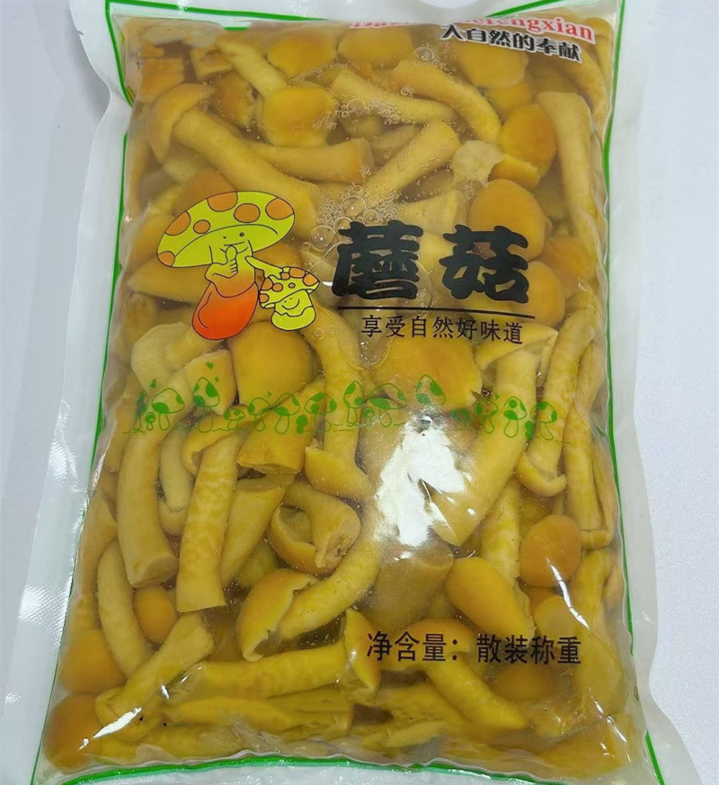 腌制蘑菇清水滑子菇金针菇新鲜腌制加工定制
