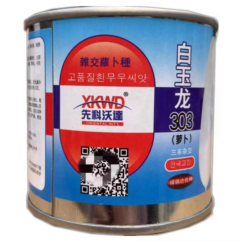 白玉龙303萝卜种子三系杂交圆筒形根皮光滑肉质白