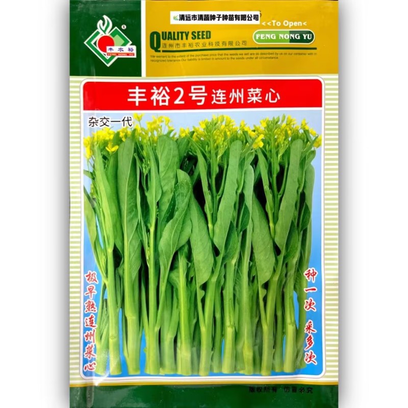 丰裕1号连州菜心种子早熟耐热主苔粗侧苔萌发多而快