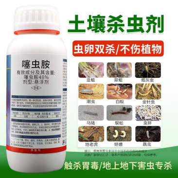 48%噻虫胺蓟马蚜虫飞虱韭蛆地老虎蛴螬金针虫蒜蛆果树蔬菜