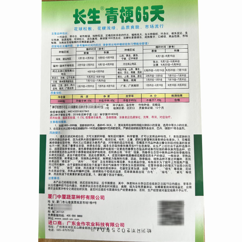 长生青梗65天青梗菜种子白松花菜耐热耐湿大田基地