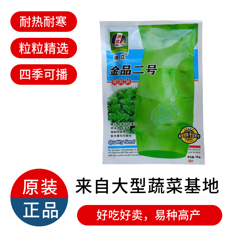 【夏季圆叶香莴笋种子】金品二号耐寒耐热高产嫩白皮绿肉春夏
