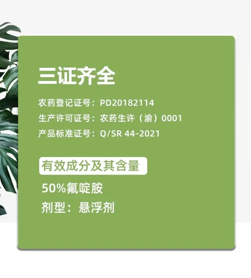 50%氟啶胺专治晚疫病炭疽病高效杀菌剂农药厂家直供