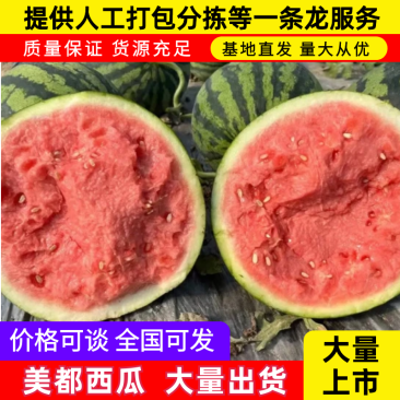 【热销】美都西瓜沙地种植皮薄肉厚甘甜多汁欢迎新老客户来电