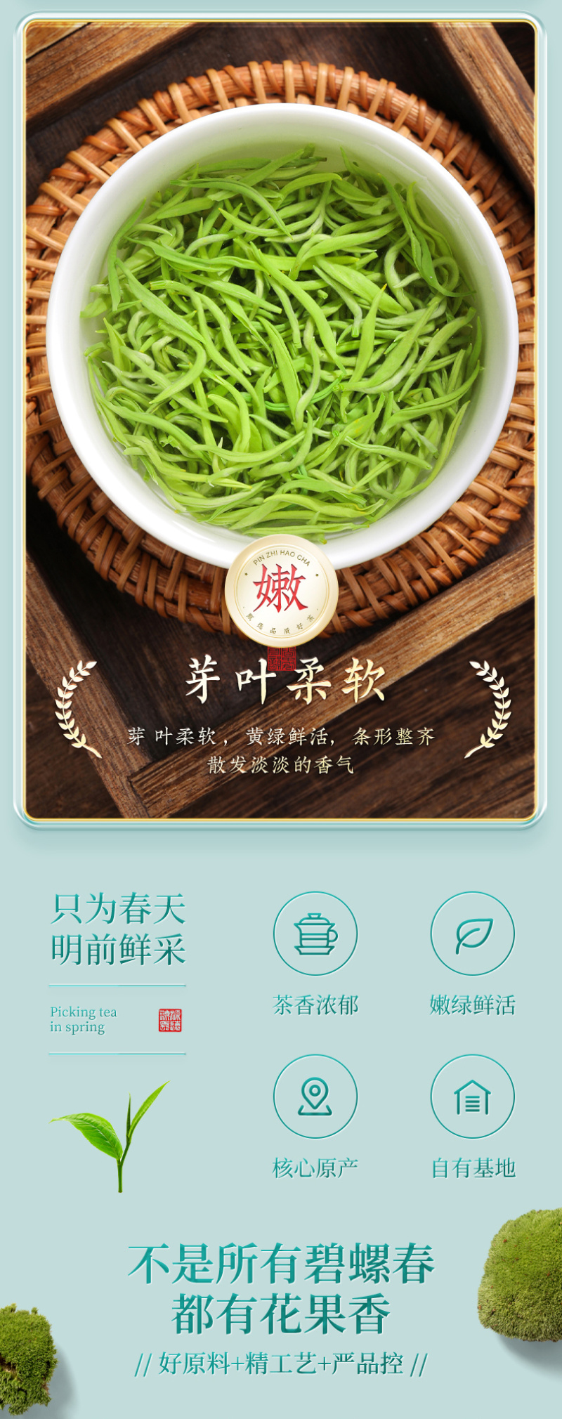 新茶正宗苏州明前碧螺春浓香型绿茶嫩芽高山茶叶罐装500g