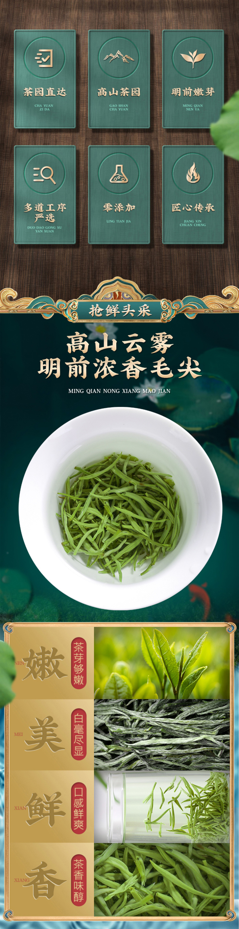 正宗毛尖茶2026新茶叶明前春茶嫩芽散装罐装绿茶500g