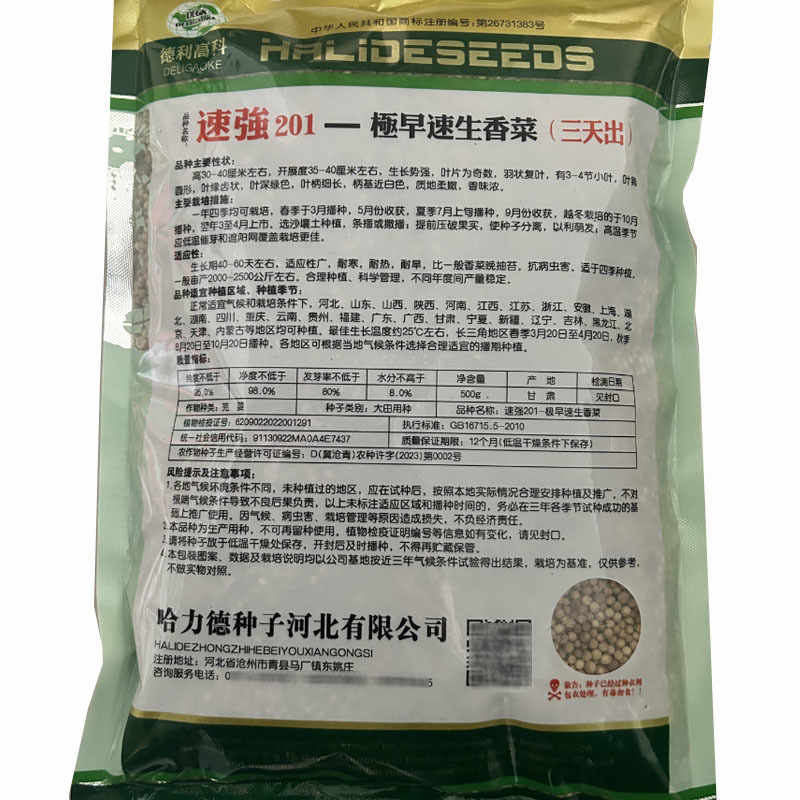香菜种子超强201三天出浓香深绿高产耐热春秋种植
