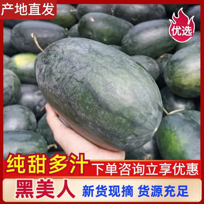 黑美人西瓜湖北黑美人西瓜产地直发包熟包甜