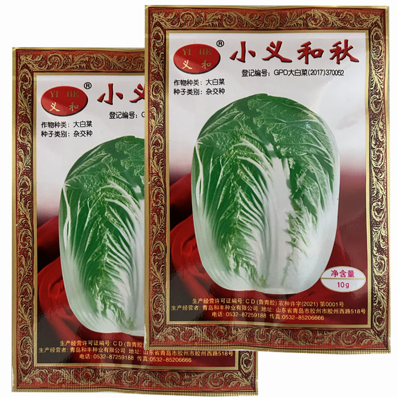 小义和秋大白菜种子10g冬秋种孑北方秋季冬储胶州大白菜