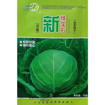 新绿宝石甘蓝种子叶球圆形深绿耐裂抗病高产绿包菜种