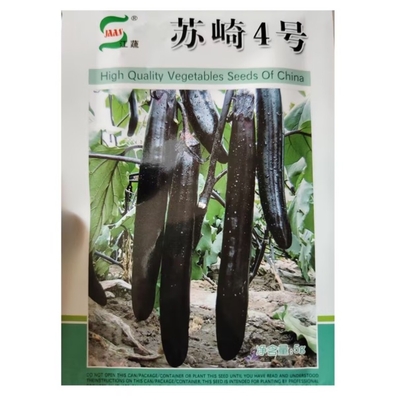 苏崎4号黑长茄子种子江蔬紫黑长茄果实顺直耐低温弱光