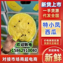 黄瓤特小凤西瓜黄瓤西瓜皮薄头茬瓜三斤打底九成熟大量上市
