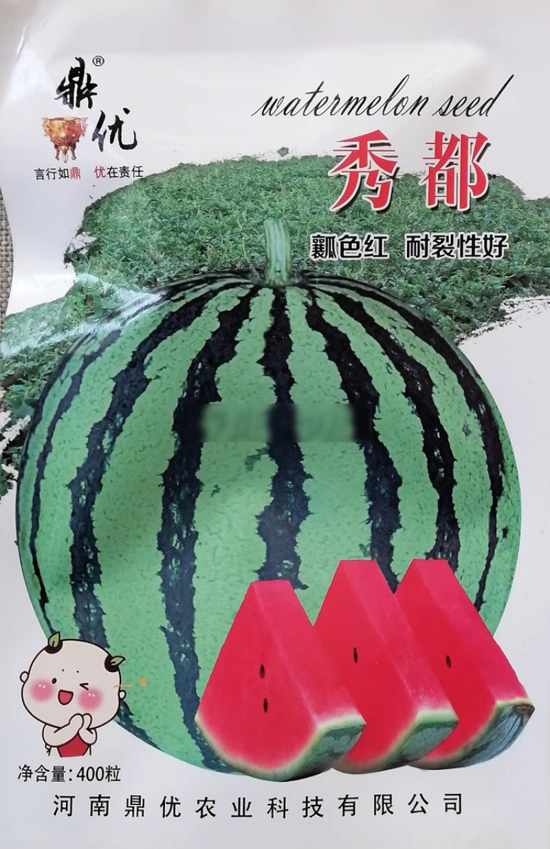 鼎优鼎都西瓜种子美都秀都西瓜种籽大红瓤甜度高果实圆形耐裂