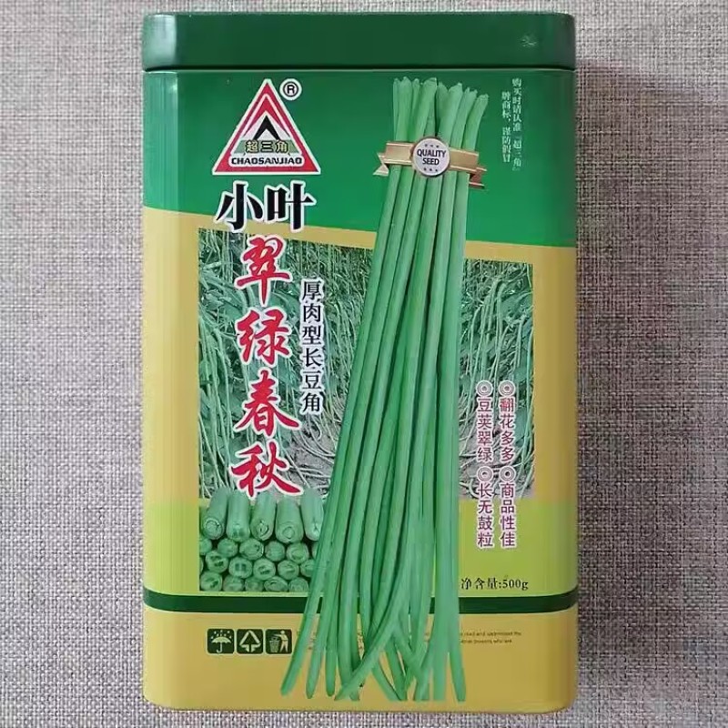 小叶翠绿春天厚肉长豆角种子豆荚翠绿豇豆种籽顺直不鼓籽春秋