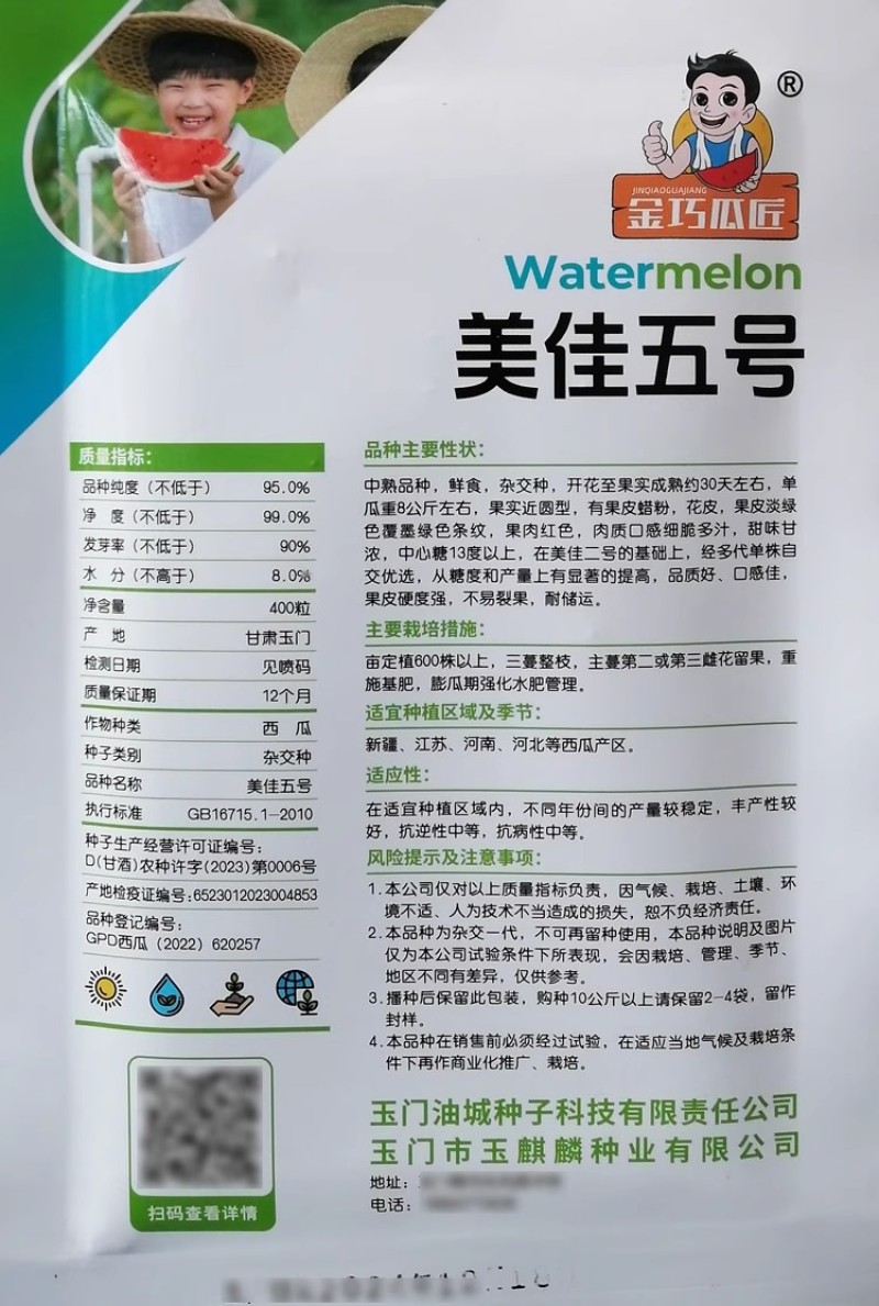 美佳五号二号西瓜种子糖度高脆甜多汁美都西瓜种籽果皮硬耐贮