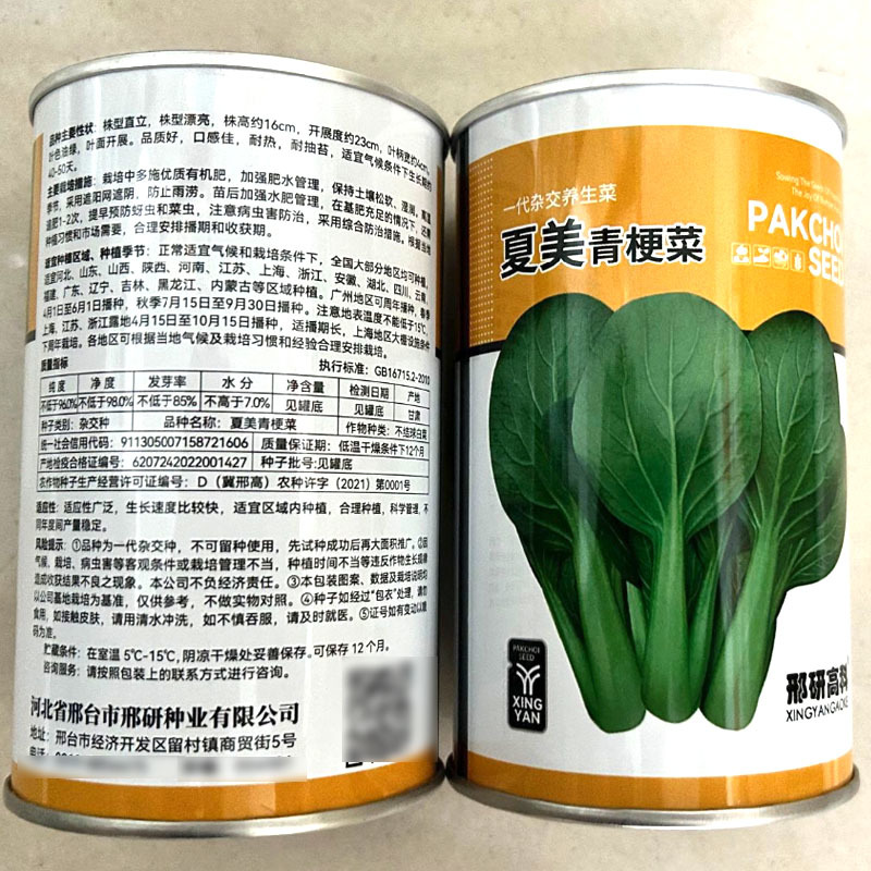 夏美青梗菜种子耐热耐抽苔叶色油绿春秋上海青种子