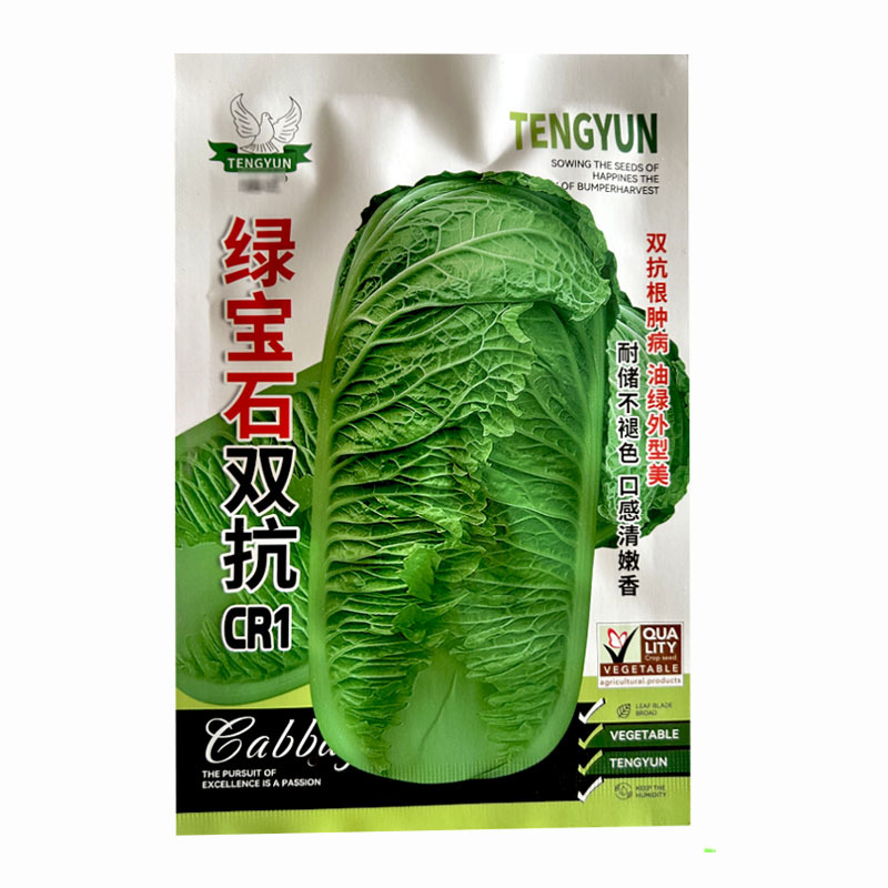绿宝石双抗CR1青叶大白菜种子20g中晚熟抗根肿绿帮白菜