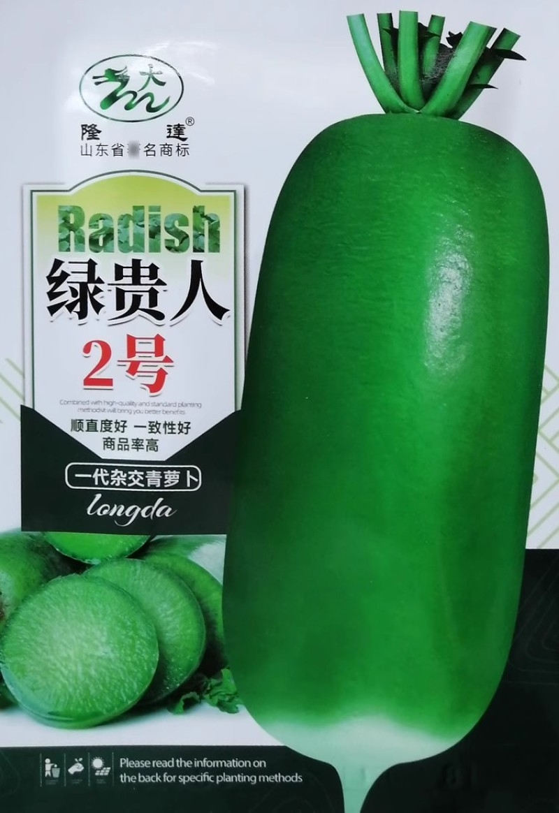 杂交青萝卜种子绿贵人表皮光滑爽脆多汁圆柱水果型青萝卜种籽