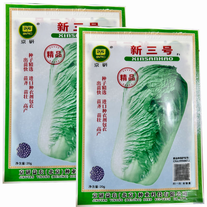 新三号白菜种子出苗快苗壮包衣耐寒外叶深绿色球紧实