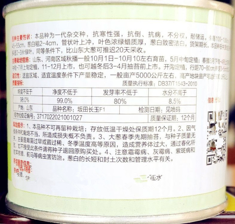 长玉纲葱种子90g大葱种子抗病抗寒抗倒不分权