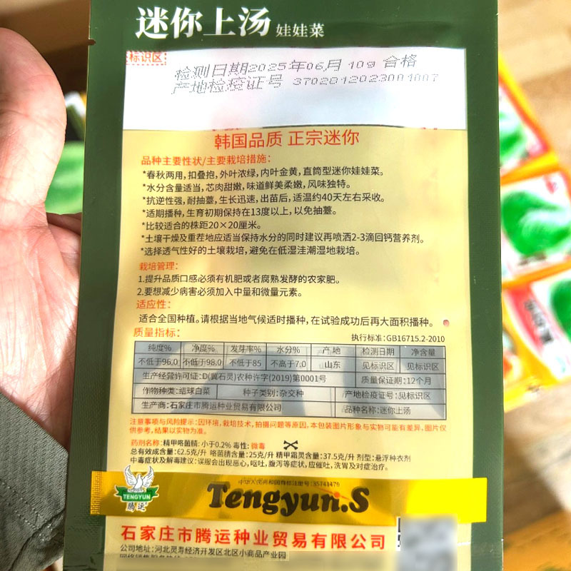 迷你上汤娃娃菜种子直筒黄心娃娃菜种子春秋基地种植