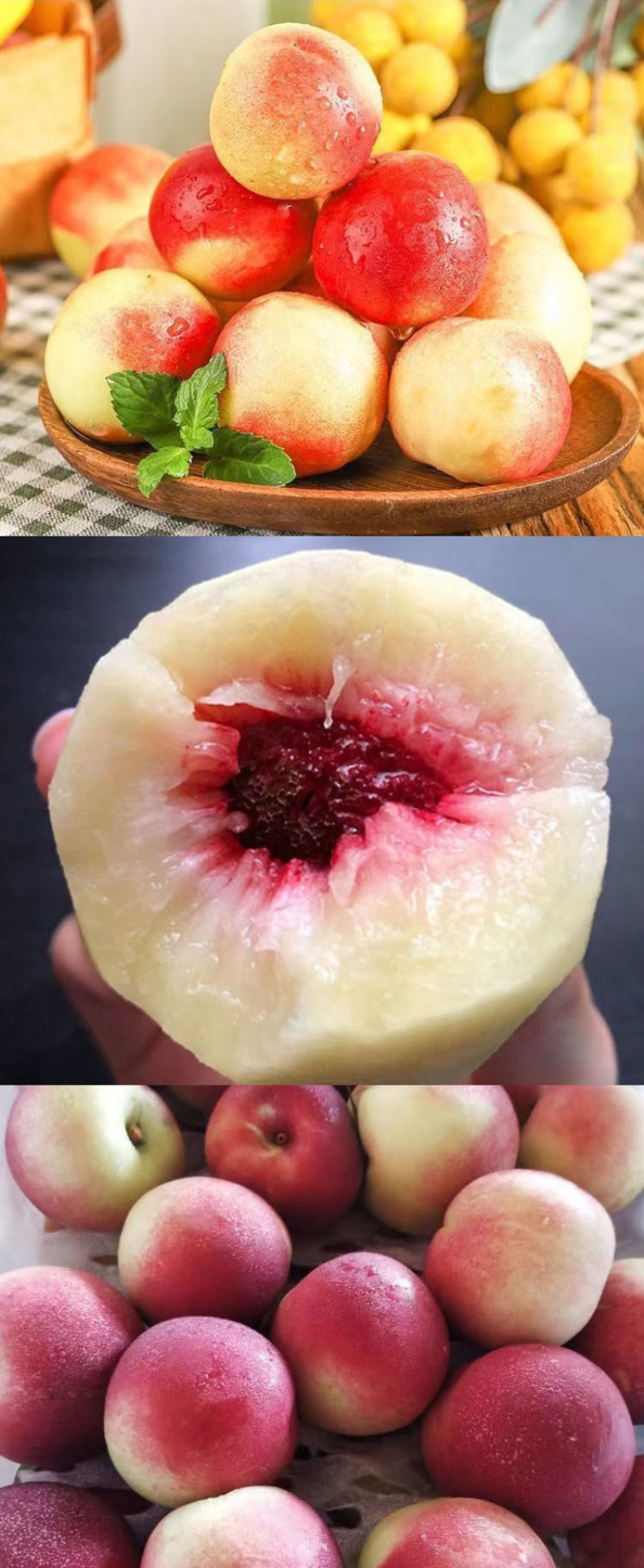 珍珠枣油桃秋里红油桃离核枣味小桃子白心油桃