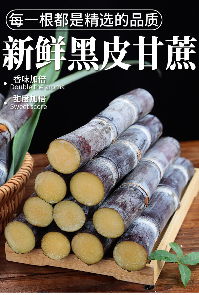 现货一件代发广西黑皮甘蔗产地直发供应电商各大平台