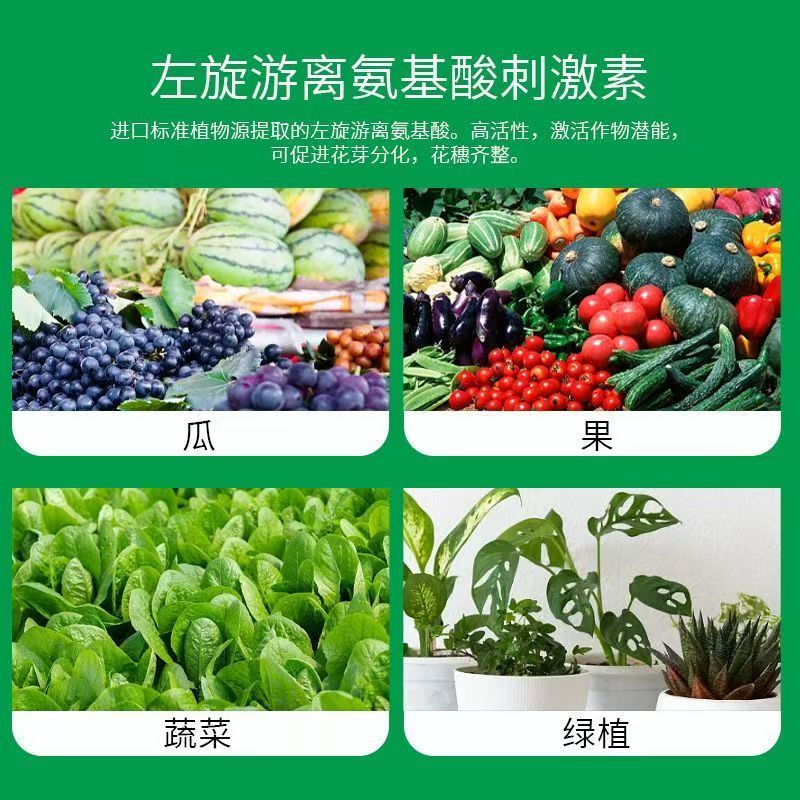 左旋游离氨基酸水溶肥叶面肥蔬菜古树大田花卉绿叶提苗保花保
