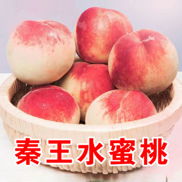 **秦王新鲜水蜜桃山西脆甜超越超红毛桃现摘桃子