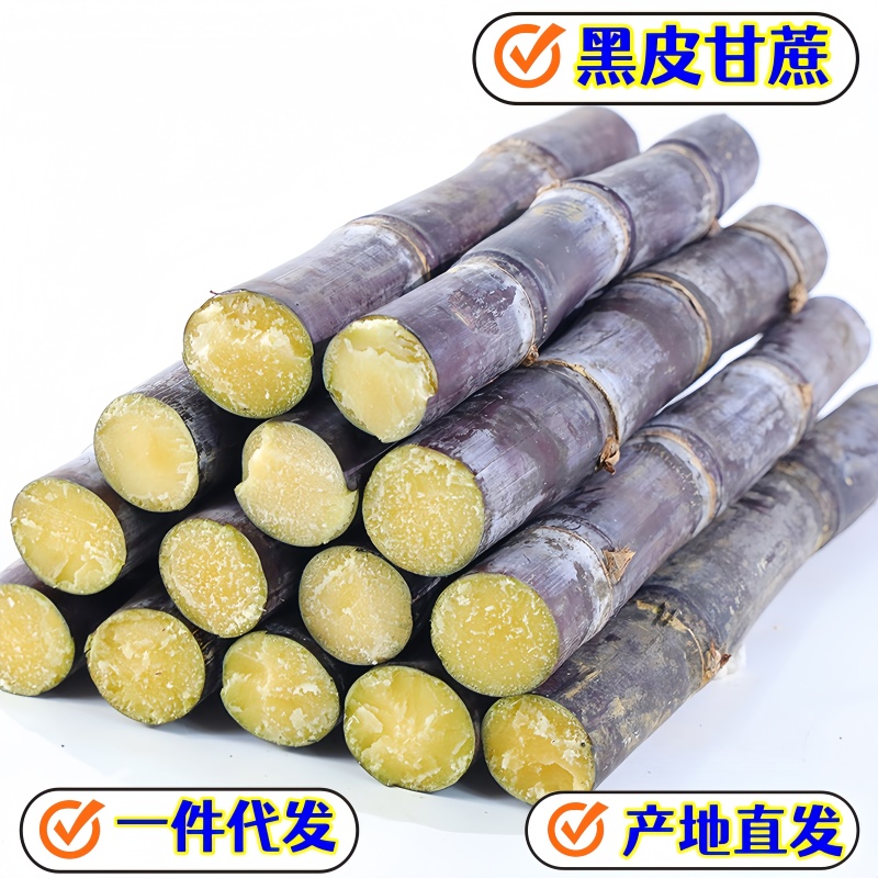 一件代发广西黑皮甘蔗多汁甜当季水果供应电商各大平台