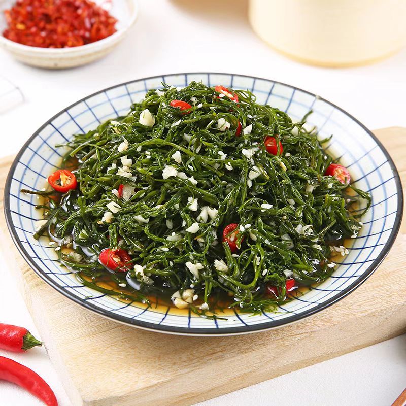 香辣脆爽鞭炮笋凉拌菜海草马尾藻火锅凉菜