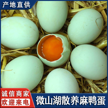 微山湖麻鸭蛋，散养鸭子生的土鸭蛋，红心的。