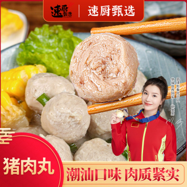 潮汕猪肉丸猪肉饼广东汕头正宗手打火锅烧烤炒菜食材潮州特产