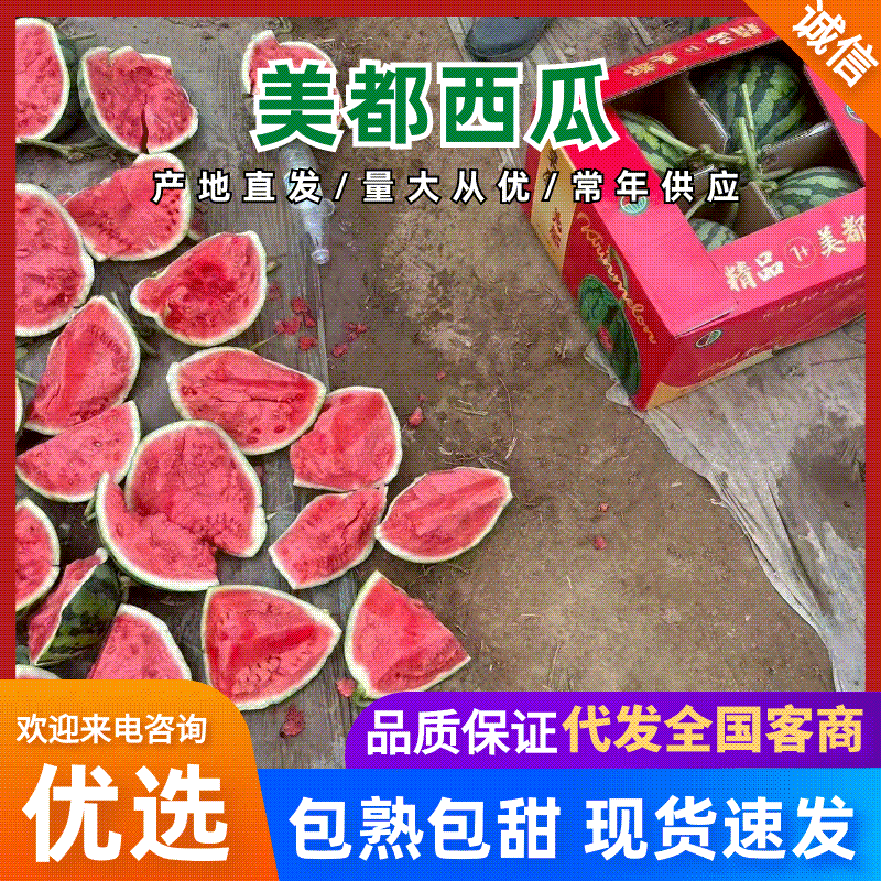 山西新鲜美都麒麟西瓜皮薄多汁产地直供