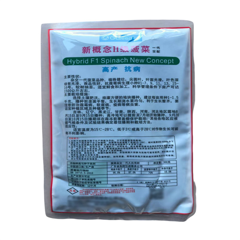 新概念H级菠菜种子广良819进口杂交菠菜种子尖圆叶高产