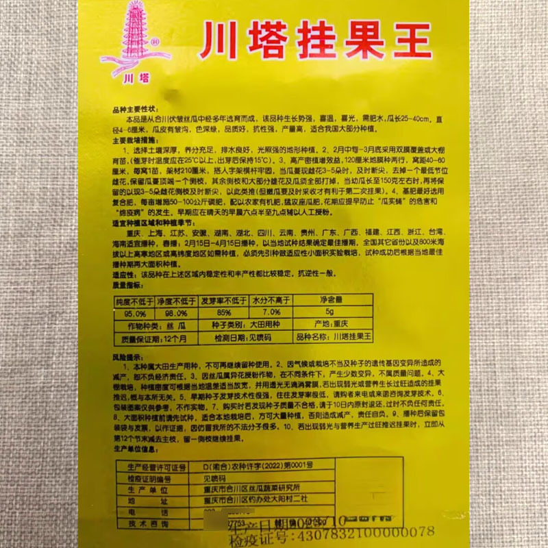 川塔挂果王肉丝瓜种子丝瓜种籽四季春早中熟蔬菜丝瓜种子