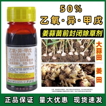 乙氧异甲戊二甲戊灵异氧氟草醚农用大蒜大姜苗前除草剂封闭式