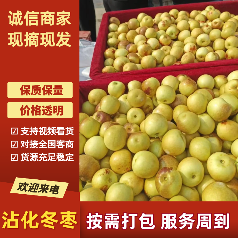 山东沾化冬枣大量有货，对接商超市场电商社区团购一件代发