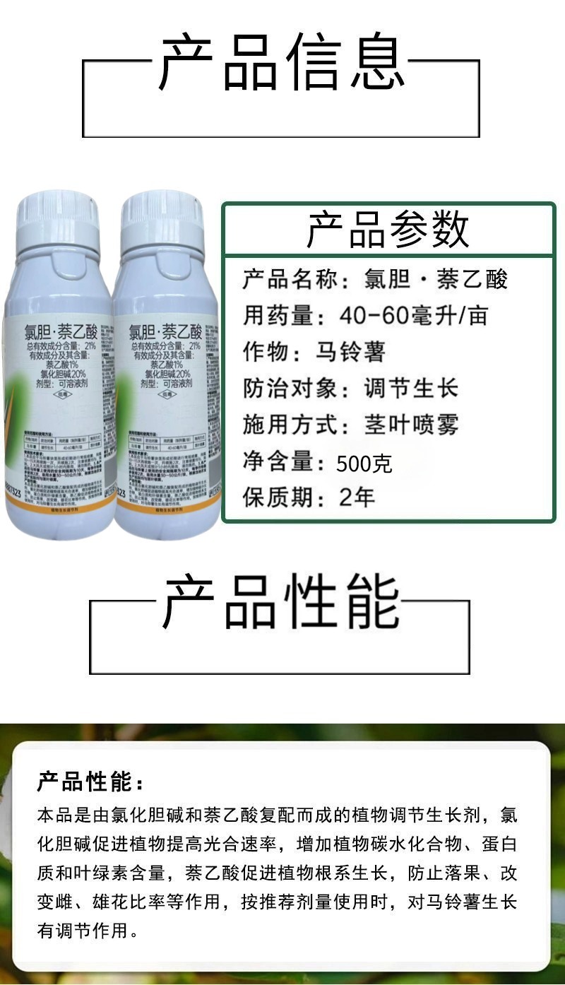 氯胆萘乙酸根茎块茎膨大剂土豆马铃薯红薯生姜山药抗病抗逆提