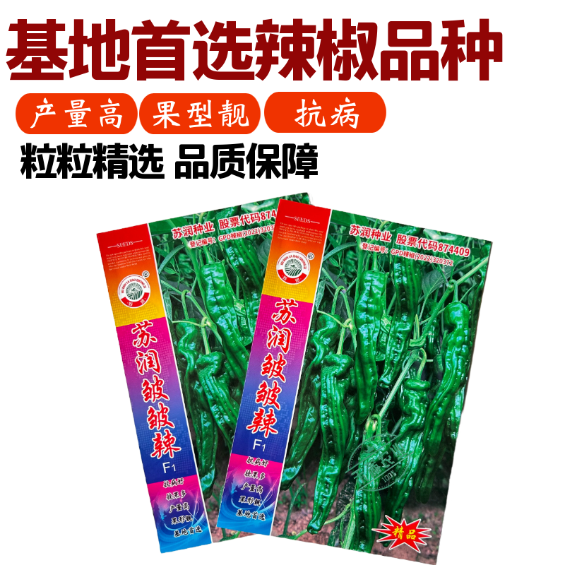 【苏润种业】苏润皱皱辣牛角型皱皮辣椒种子薄皮辣椒基地**