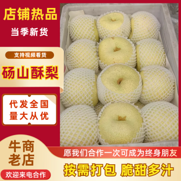 安徽砀山酥梨产地一手货源，脆甜多汁品质保证，可视频看货