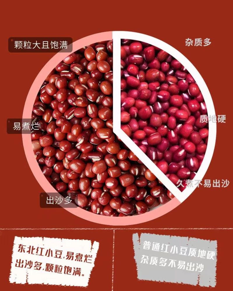 东北农家黑龙江红小豆红豆农家自产新货红豆煮粥圆颗粒高出沙