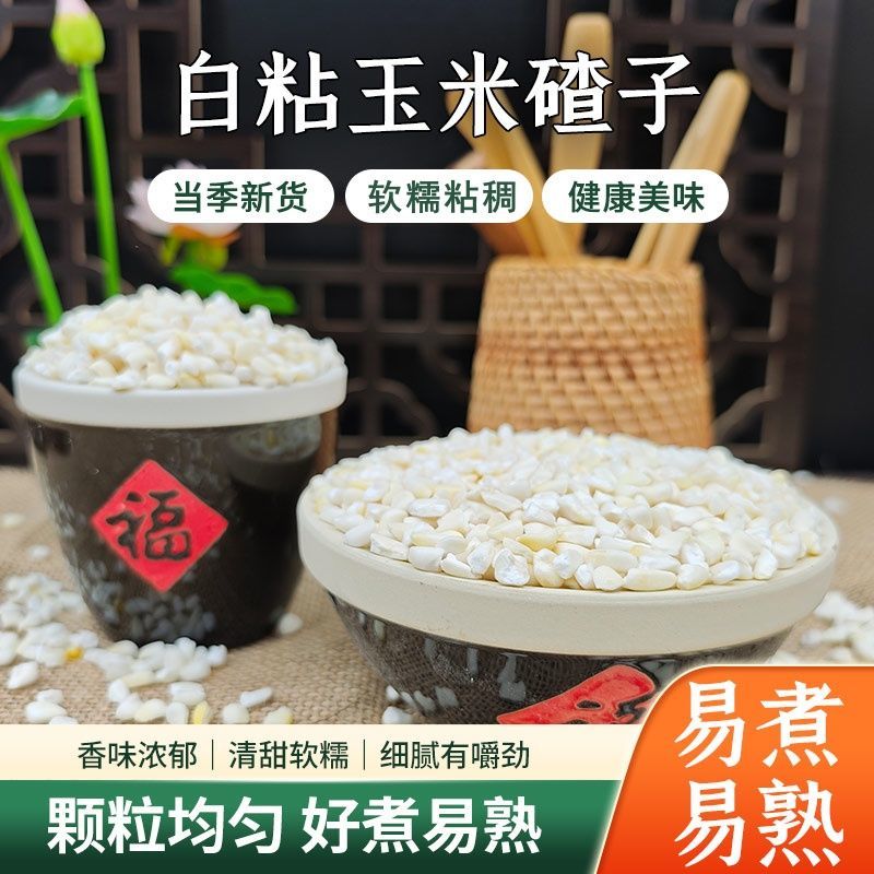 新货粘白糯玉米渣白玉米糁玉米碎粒软糯玉米碎大渣子煮粥五谷