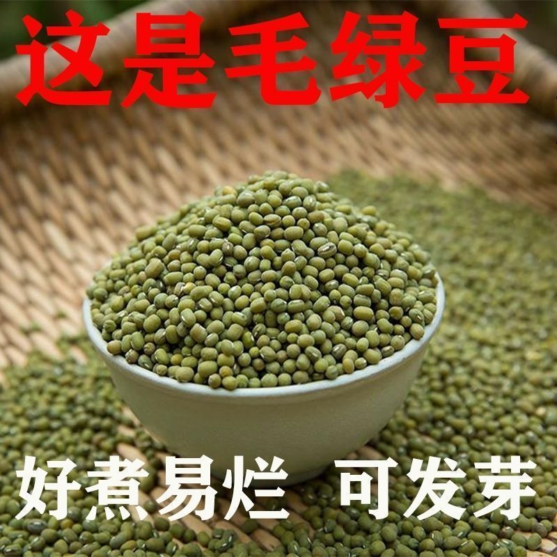 批发东北绿豆毛绿豆新货五谷杂粮大小毛绿豆24.75kg熬