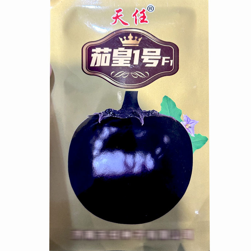 茄皇1号紫圆茄子种子5g早熟果大丰产耐寒基地专用