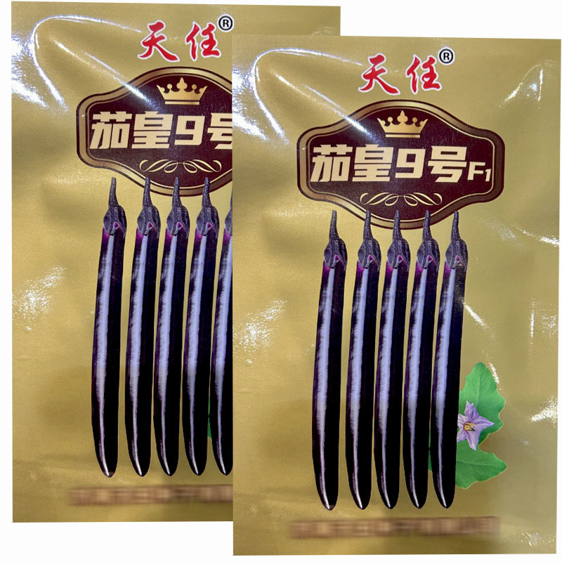 紫黑长茄种子紫黑长棒茄子种子茄皇8号中早熟黑长茄紫萼