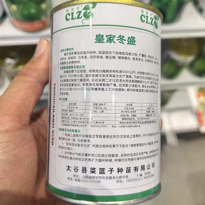 冬盛西葫芦种子耐寒型翠绿油亮瓠瓜种子越冬型